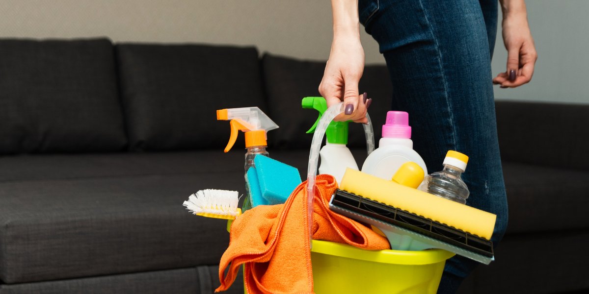 Residential maid service cleaning a home in South Florida
